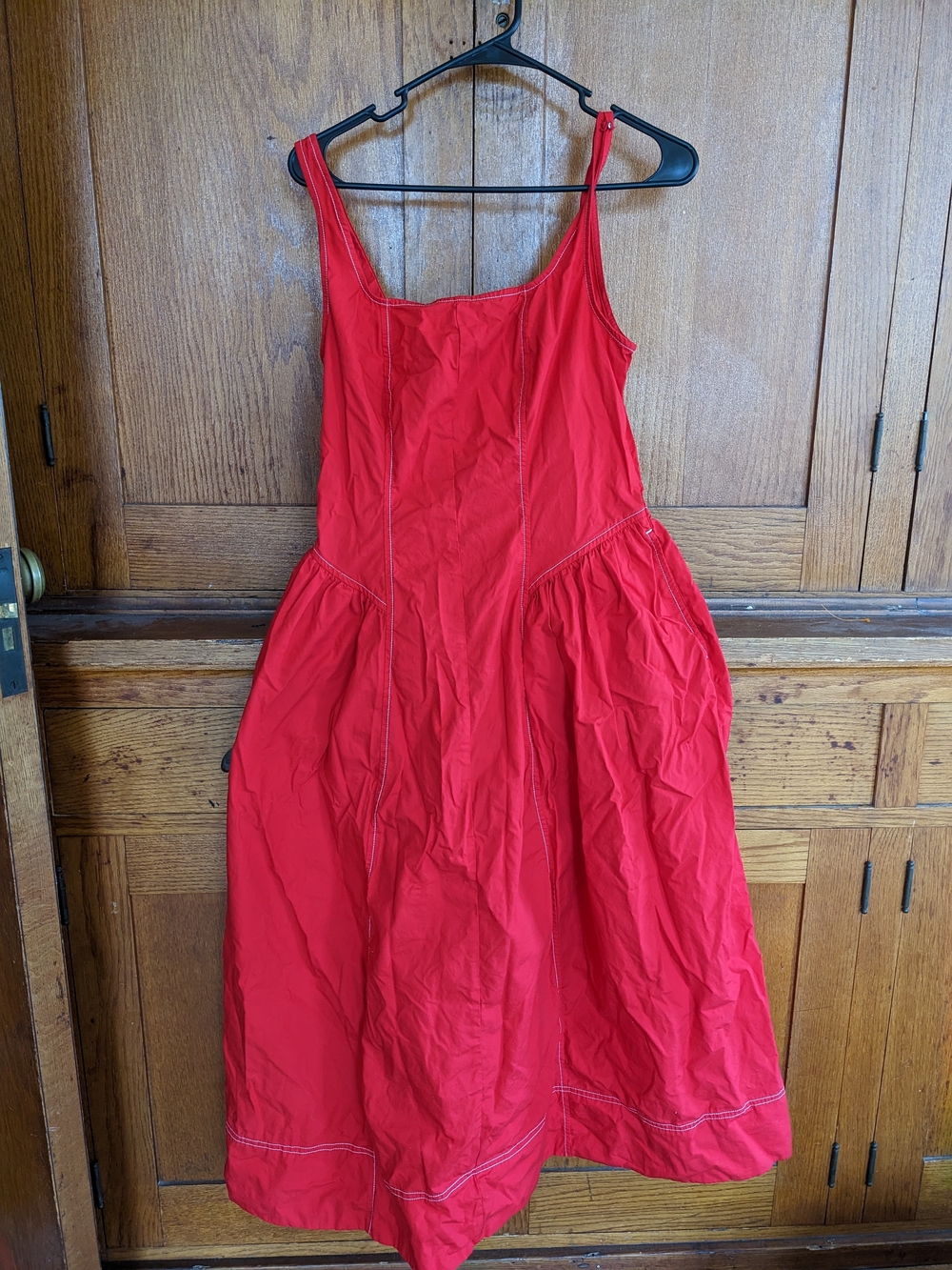 Time and Tru Red Sleeveless Full-Skirt Midi Dress